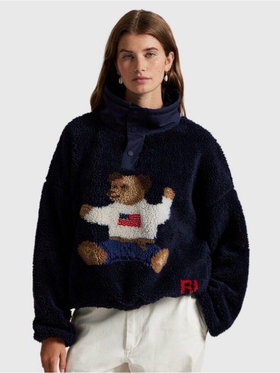 Polo Ralph Lauren Jackets & Blazers - Polo Bear High-Pile Sherpa Mockneck Pullover Jacket - Polo by Ralph Lauren